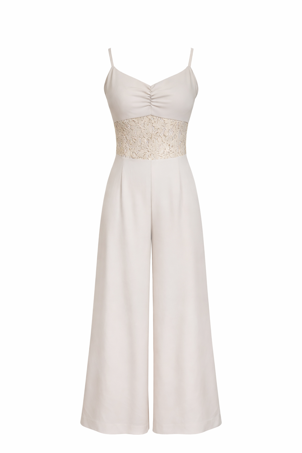 Light Earth lace jumpsuit front view — Auryn Label #Light Earth