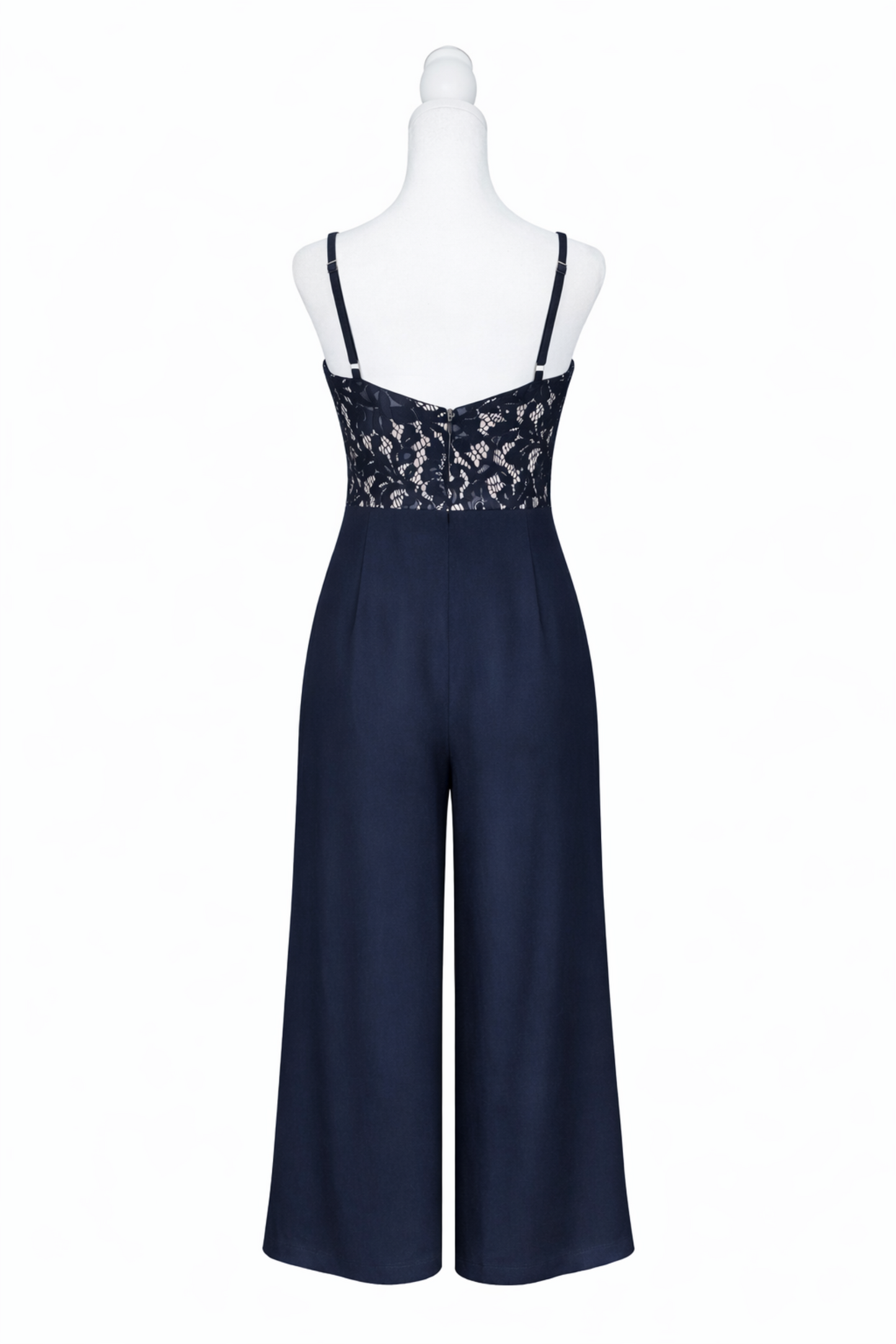 Navy lace jumpsuit back view— Auryn Label #Navy