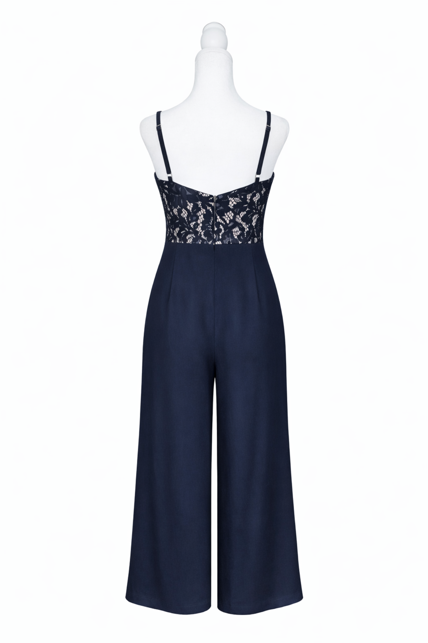 Navy lace jumpsuit back view— Auryn Label #Navy